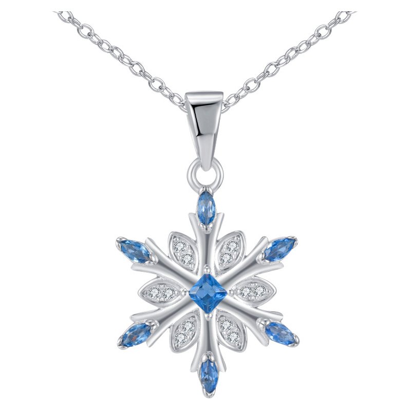 Srebrny Naszyjnik Świąteczny „Błękitny Płatek Śniegu” – idealny prezent pod choinkę