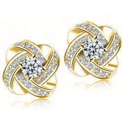 Srebrne kolczyki wkrętki sztyfty kolczyki pozłacane srebro próba 925