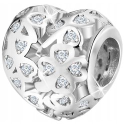 Charms serce srebrny koniczyna koralik beads 925