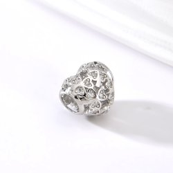 Charms serce srebrny koniczyna koralik beads 925