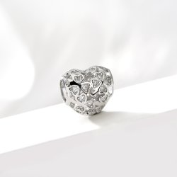 Charms serce srebrny koniczyna koralik beads 925