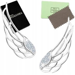 Kolczyki srebrne 925 z cyrkonią nausznice skrzydła