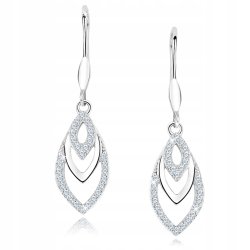 Kolczyki srebrne wiszące z cyrkoniami srebro próba 925 długie kolczyki