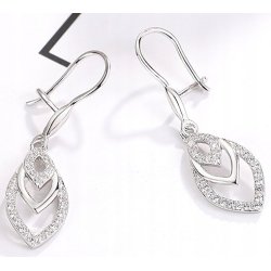 Kolczyki srebrne wiszące z cyrkoniami srebro próba 925 długie kolczyki