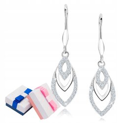 Kolczyki srebrne wiszące z cyrkoniami srebro próba 925 długie kolczyki