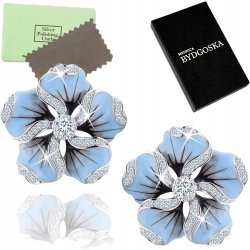 Kolczyki srebrne rodowane kwiatki wkrętki kolczyki srebro 925 sztyfty