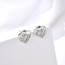Srebrne kolczyki 925 wkrętki serca dla kobiety
