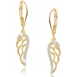 Kolczyki srebrne próba 925 skrzydła pozłacane