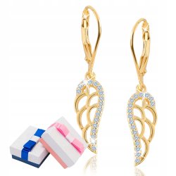 Kolczyki srebrne próba 925 skrzydła pozłacane