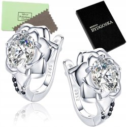 Piękne srebrne kolczyki 925 dla kobiety róże kolczyki kwiatki srebro 925