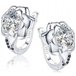 Piękne srebrne kolczyki 925 dla kobiety róże kolczyki kwiatki srebro 925