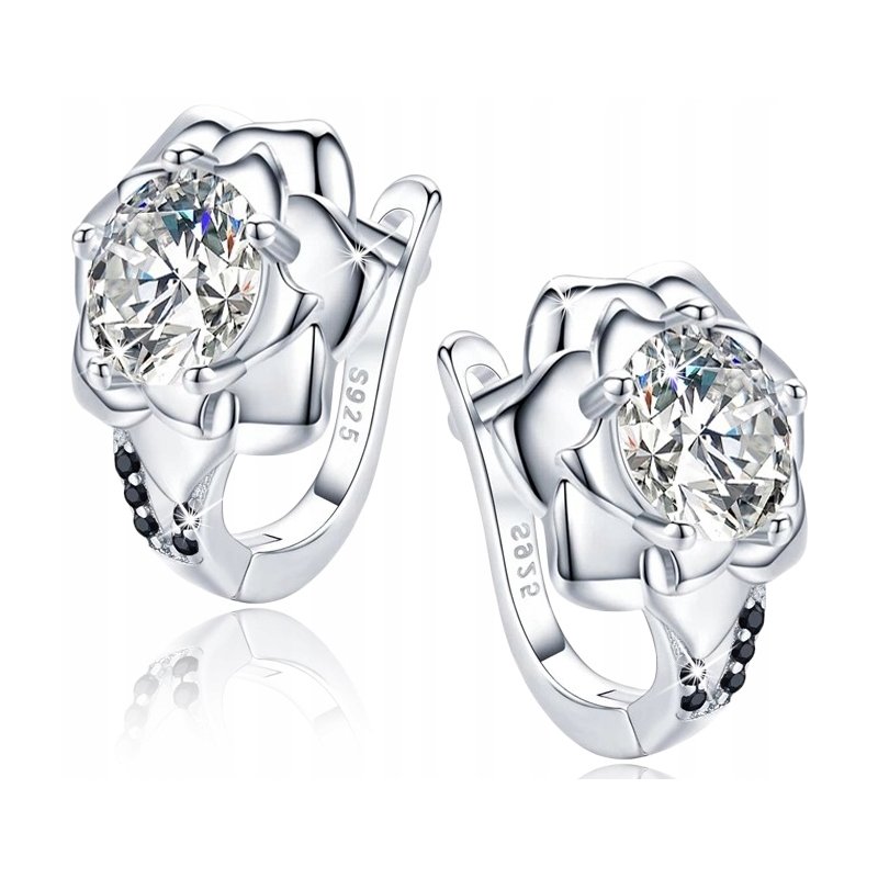 Piękne srebrne kolczyki 925 dla kobiety róże kolczyki kwiatki srebro 925