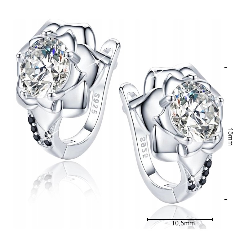 Piękne srebrne kolczyki 925 dla kobiety róże kolczyki kwiatki srebro 925