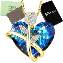 Naszyjnik srebrny łańcuszek damski serce róża naszyjnik srebro pozłacane próba 925