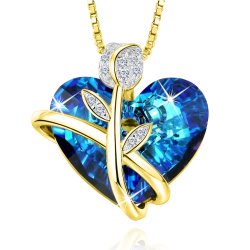 Naszyjnik srebrny łańcuszek damski serce róża naszyjnik srebro pozłacane próba 925