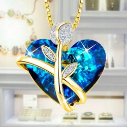 Naszyjnik srebrny łańcuszek damski serce róża naszyjnik srebro pozłacane próba 925