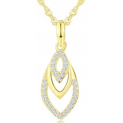 Srebrny naszyjnik damski łańcuszek z zawieszką pozłacany srebro próba 925