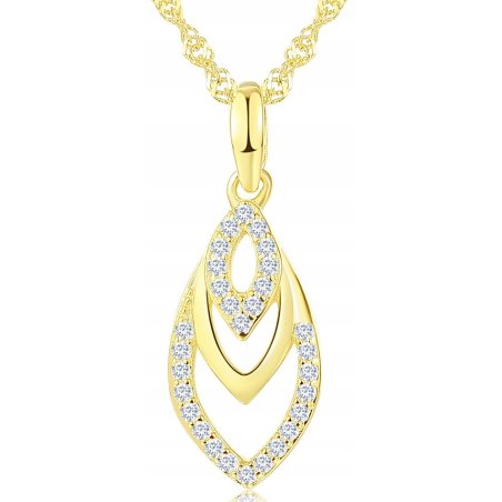 Srebrny naszyjnik damski łańcuszek z zawieszką pozłacany srebro próba 925