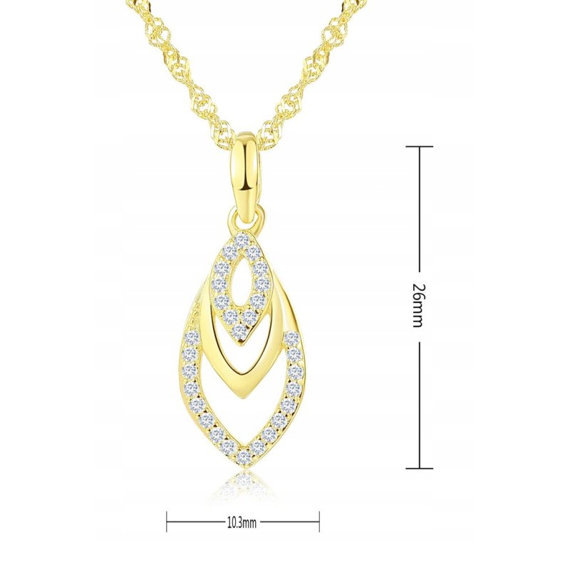 Srebrny naszyjnik damski łańcuszek z zawieszką pozłacany srebro próba 925