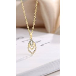 Srebrny naszyjnik damski łańcuszek z zawieszką pozłacany srebro próba 925