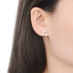 Srebrne kolczyki wkrętki kolczyki sztyfty rodowane księżyc srebro 925