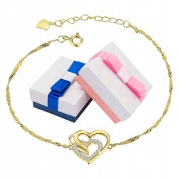 Srebrna bransoletka serce dla kobiety srebro pozłacane 925