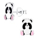 Kolczyki srebrne dla dziewczynki panda wkrętki