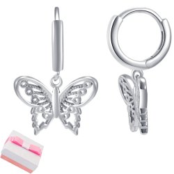 Kolczyki srebrne motylki dla kobiety motyl 925 delikatny design