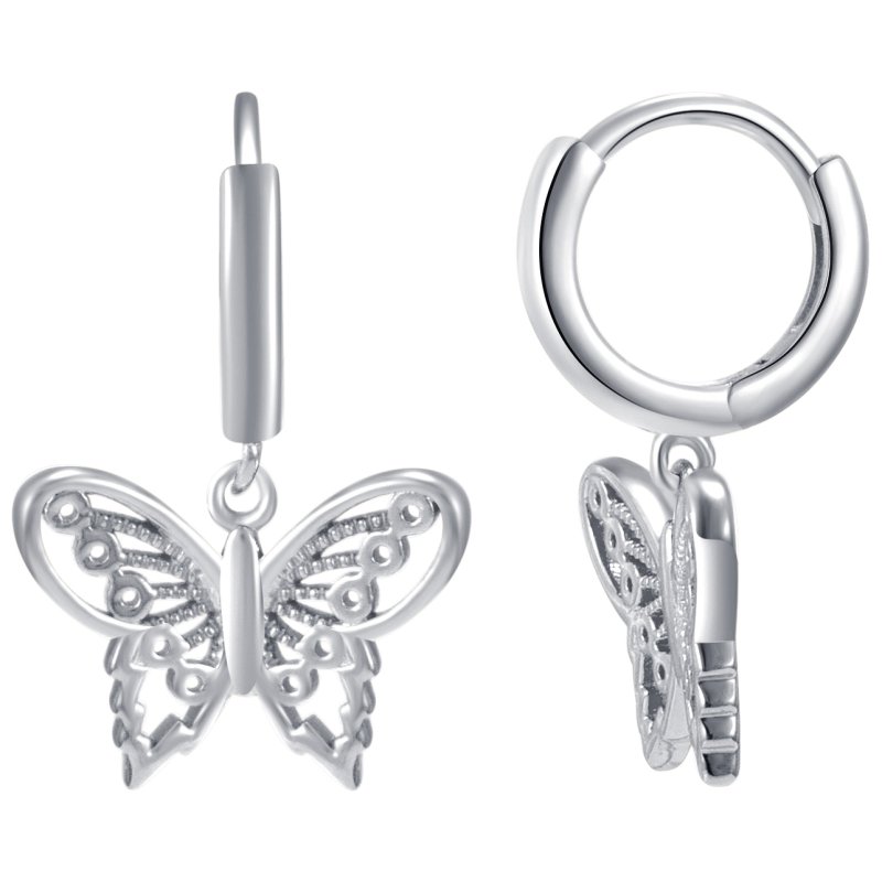 Kolczyki srebrne motylki dla kobiety motyl 925 delikatny design