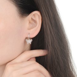 Kolczyki srebrne motylki dla kobiety motyl 925 delikatny design