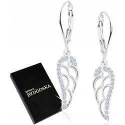 Kolczyki srebrne wiszące srebro próba 925 skrzydła