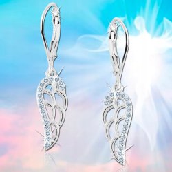 Kolczyki srebrne wiszące srebro próba 925 skrzydła