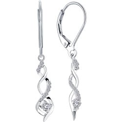 Srebrne kolczyki wiszące rodowane spirale 925