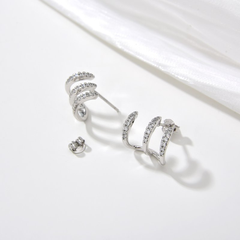 Kolczyki srebrne 925 spirale wkrętki sztyfty srebro próba 925