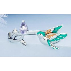 Pierścionek srebrny regulowany ptak rodowany srebro