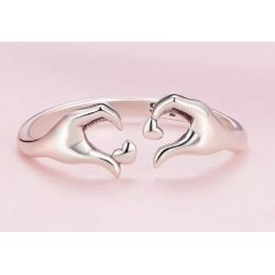 Pierścionek srebrny regulowany serce srebro 925