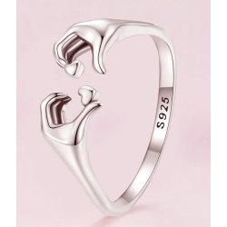 Pierścionek srebrny regulowany serce srebro 925