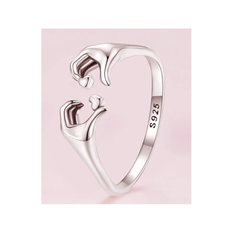 Pierścionek srebrny regulowany serce srebro 925