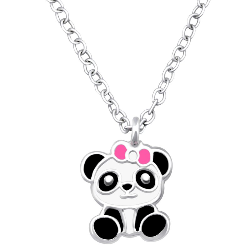 Naszyjnik srebrny 925 dla dziewczynki panda