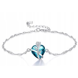 Srebrna bransoletka damska serce bransoletka celebrytka srebro próba 925