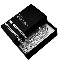 Łańcuszek srebrny 925 diamentowany naszyjnik męski