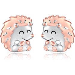 Srebrne kolczyki rodowane jeżyki dla dziewczynki srebro 925 sztyfty wkrętki