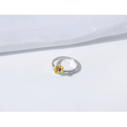 Srebrny pierścionek rodowany srebro próba 925 dla kobiety kwiatek