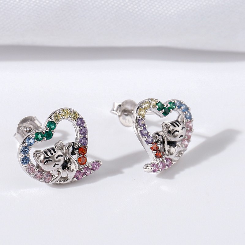 Kolczyki srebrne wkrętki kotki dla dziewczynki srebro próba 925 sztyfty