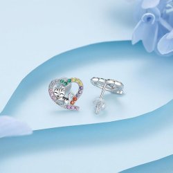 Kolczyki srebrne wkrętki kotki dla dziewczynki srebro próba 925 sztyfty