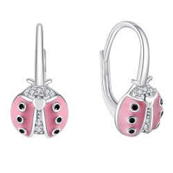 Kolczyki srebrne biedronki dla dziewczynki srebro próba 925 angielskie