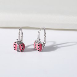 Kolczyki srebrne biedronki dla dziewczynki srebro próba 925 angielskie