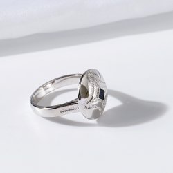 Srebrny sygnet męski rodowany srebro próba 925