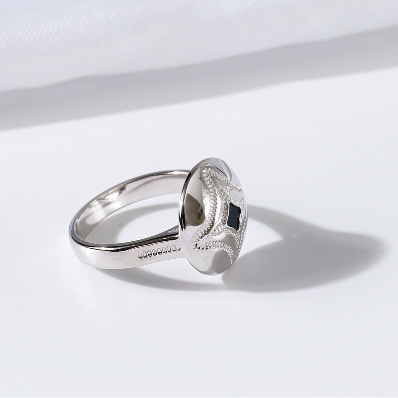 Srebrny sygnet męski rodowany srebro próba 925