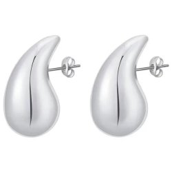Srebrne kolczyki wkrętki duże krople łezki sztyfty srebro 925 oryginalne